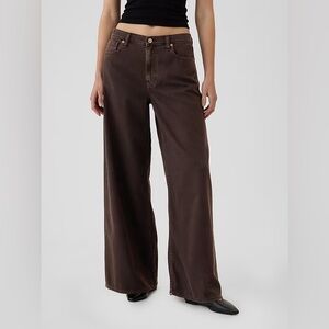 Gap Mid Rise UltraSoft Baggy Jeans in Terra Brown